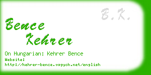 bence kehrer business card